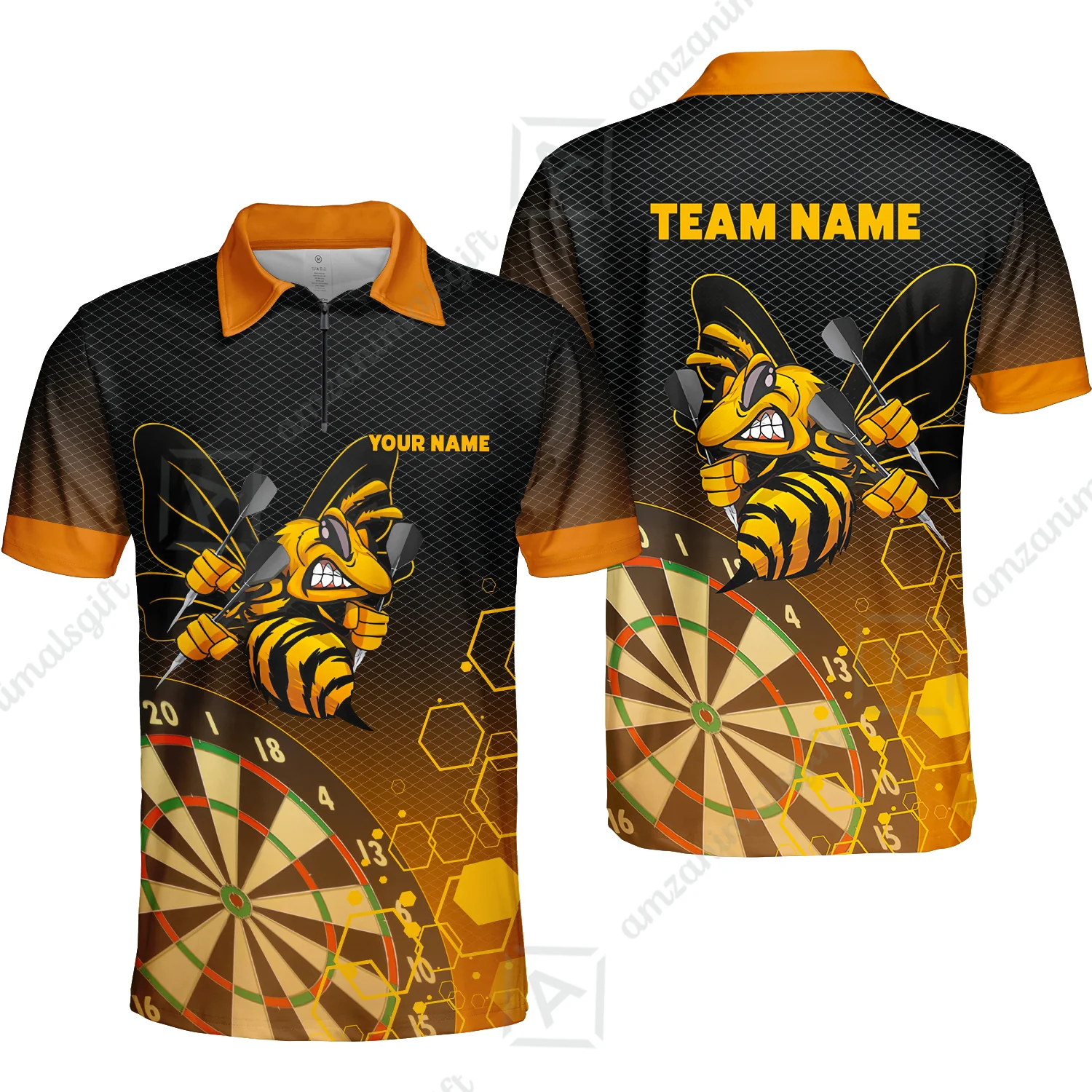 Personalized Darts Men Polo Shirt, Darts And Bee Customized Polo Shirt, Perfect Outfits For Darts Players, Darts Team - Image 3