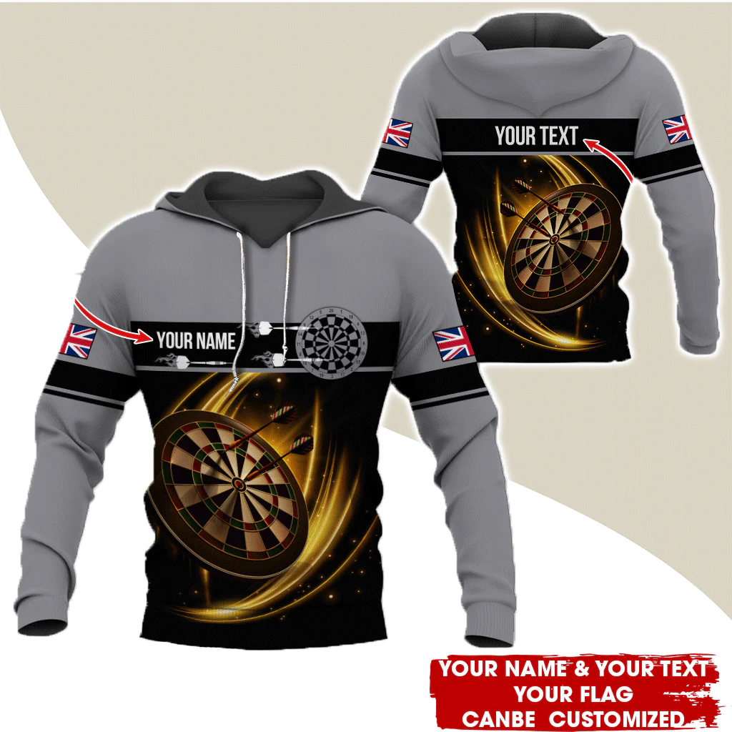 Personalized Darts Premium Hoodie, Custom National Flag Hoodie For Men & Women, Perfect Gift For Darts Lovers, Friend, Family - Image 2