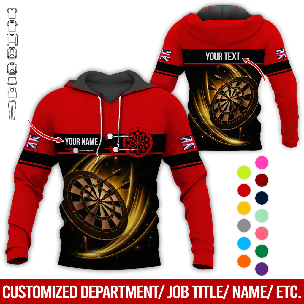 Personalized Darts Premium Hoodie, Custom National Flag Hoodie For Men & Women, Perfect Gift For Darts Lovers, Friend, Family - Image 4