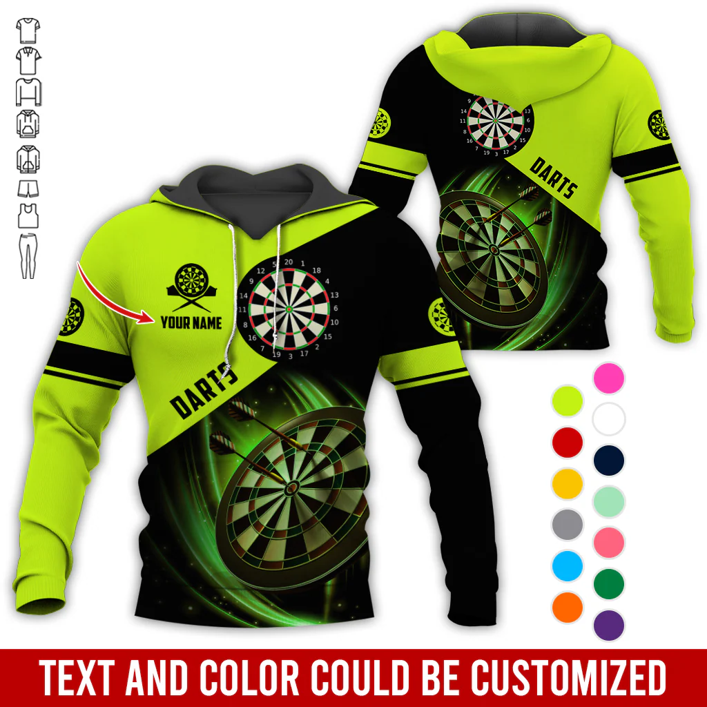 Personalized Darts Premium Hoodie, Customized Name & Text Darts Premium Hoodie, Perfect Gift For Darts Lovers, Darts Player - Image 6