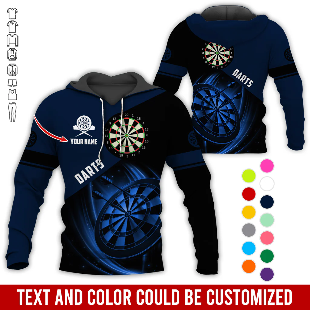Personalized Darts Premium Hoodie, Customized Name & Text Darts Premium Hoodie, Perfect Gift For Darts Lovers, Darts Player - Image 7