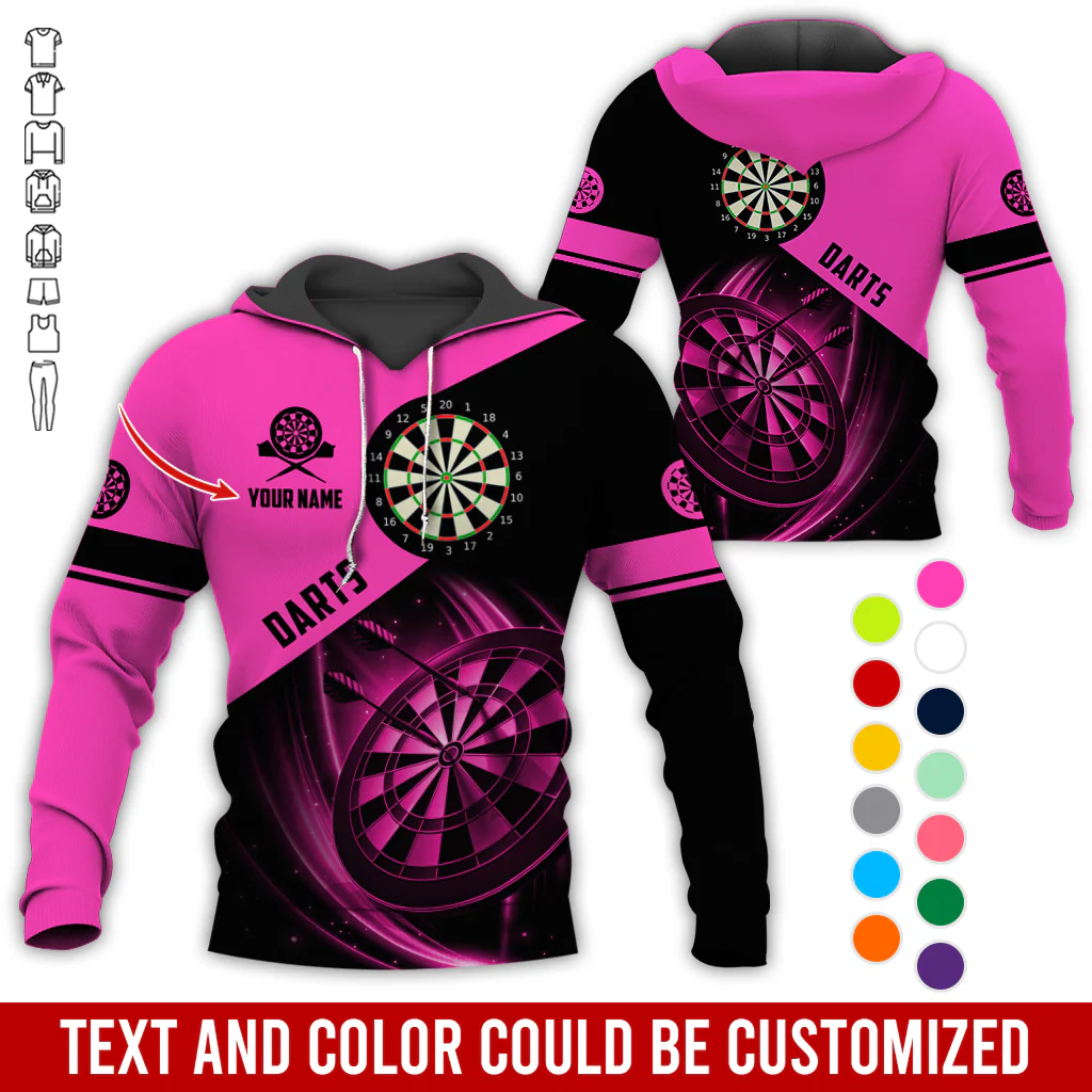 Personalized Darts Premium Hoodie, Customized Name & Text Darts Premium Hoodie, Perfect Gift For Darts Lovers, Darts Player - Image 8