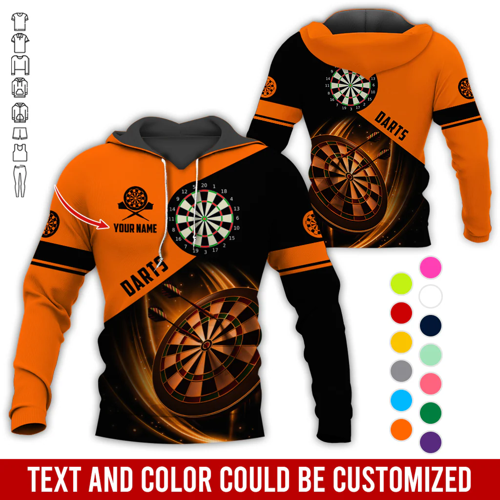 Personalized Darts Premium Hoodie, Customized Name & Text Darts Premium Hoodie, Perfect Gift For Darts Lovers, Darts Player - Image 9
