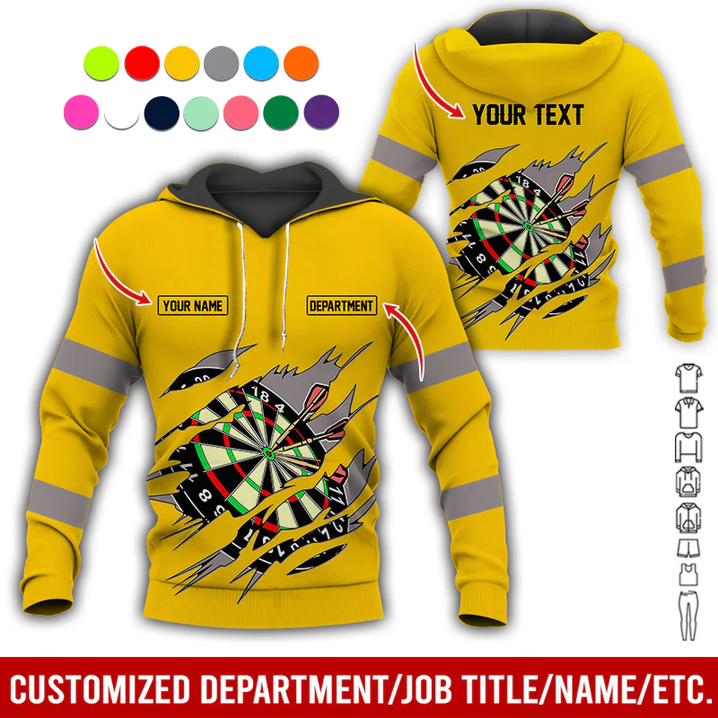 Personalized Darts Premium Hoodie, Customized Name, Text & Department Darts Hoodie, Perfect Gift For Darts Lovers, Friend, Family - Image 6