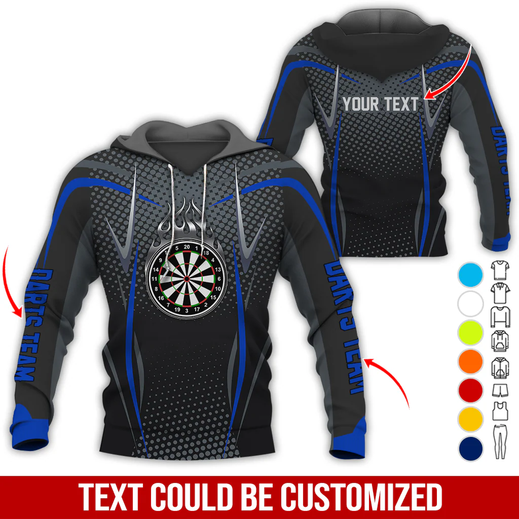 Personalized Darts Premium Hoodie, Dartboards & Black Flame Hoodie For Men & Women, Perfect Gift For Darts Lovers, Darts Player - Image 6