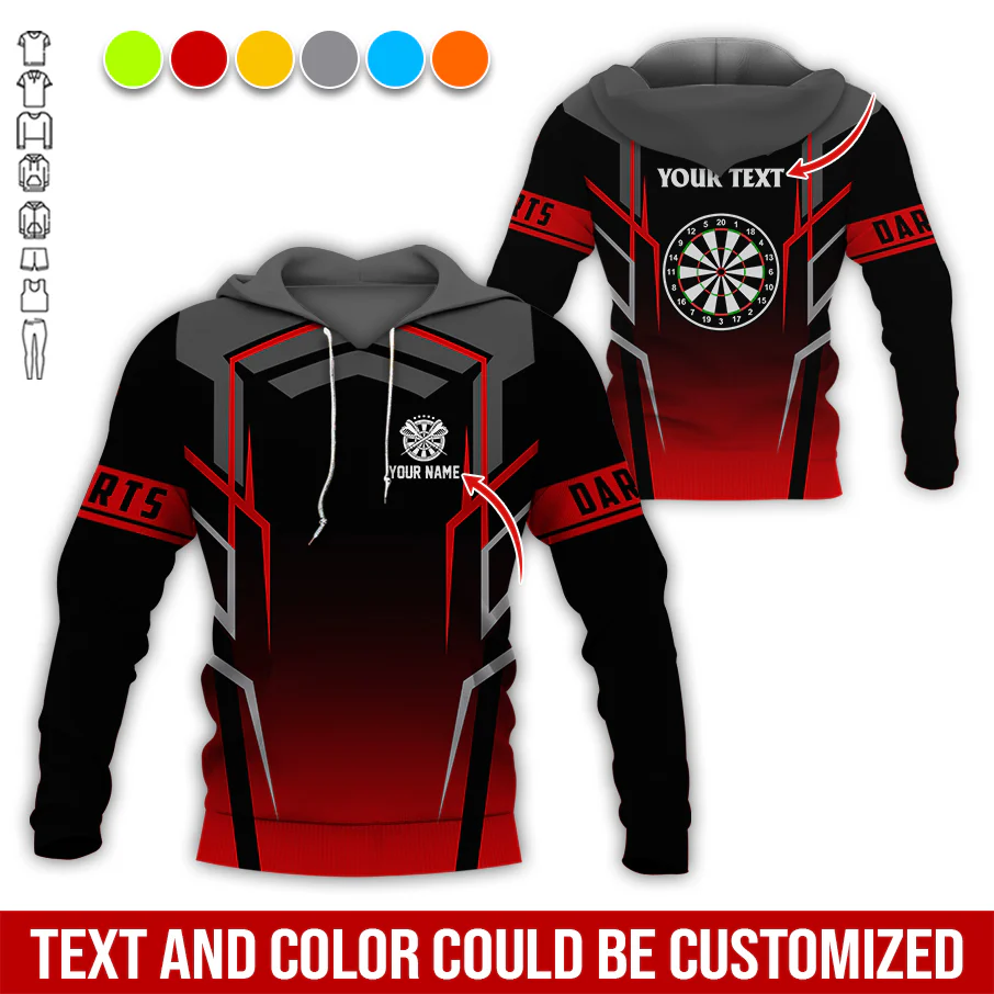 Personalized Darts Premium Hoodie, Dartsboards Pattern Hoodie Black For Darts Player, Perfect Gift For Darts Lovers, Friend, Family - Image 5