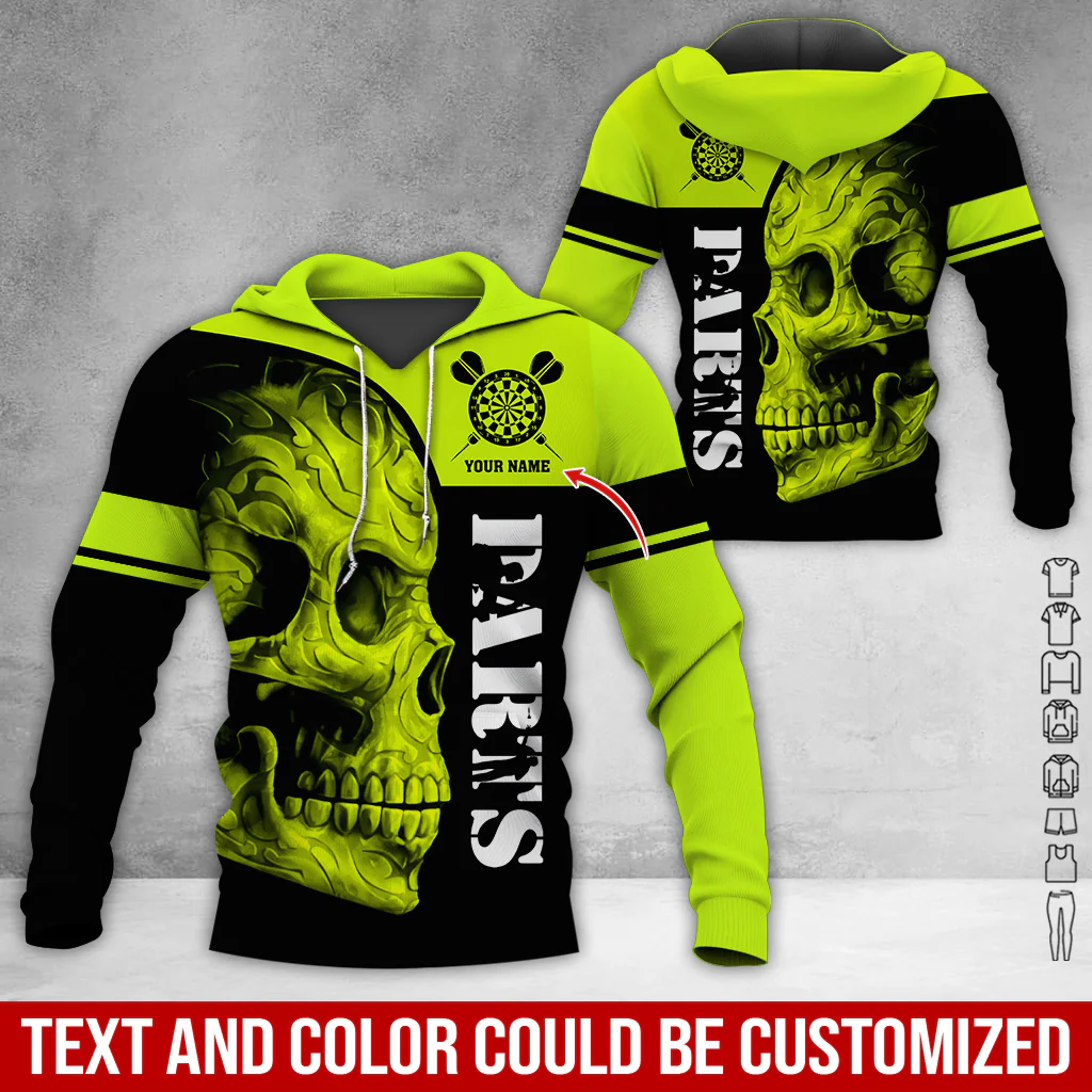 Personalized Darts Skull Premium Hoodie, Darts Pattern Hoodie For Men & Women, Perfect Gift For Darts Lovers, Friend, Family - Image 6