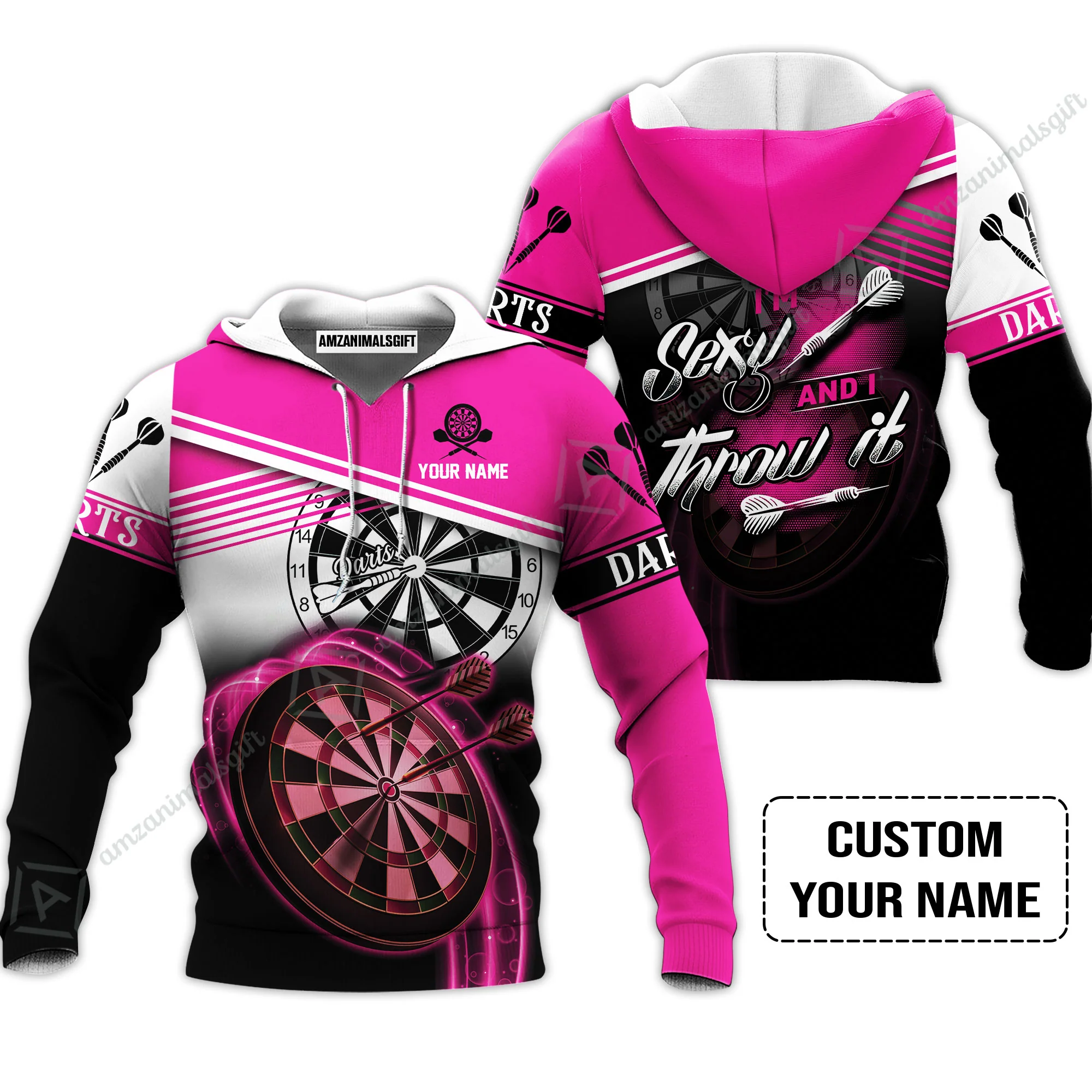 Personalized Darts T-Shirt, Darts Pink Color Custom Name Shirt I'm Sexy And I Throw It, Outfits For Darts Players, Darts Team - Image 7