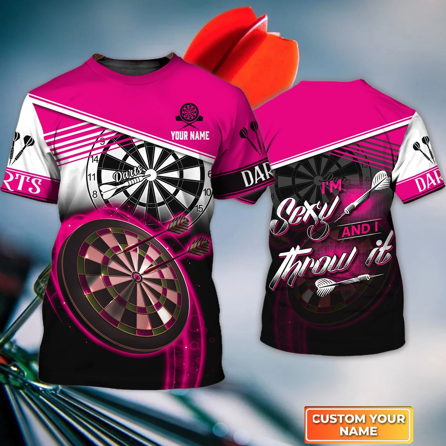 Personalized Darts Women Polo Shirt, Darts Pink Color Custom Name Polo Shirt I'm Sexy And I Throw It, Outfits For Darts Players, Darts Team - Image 6