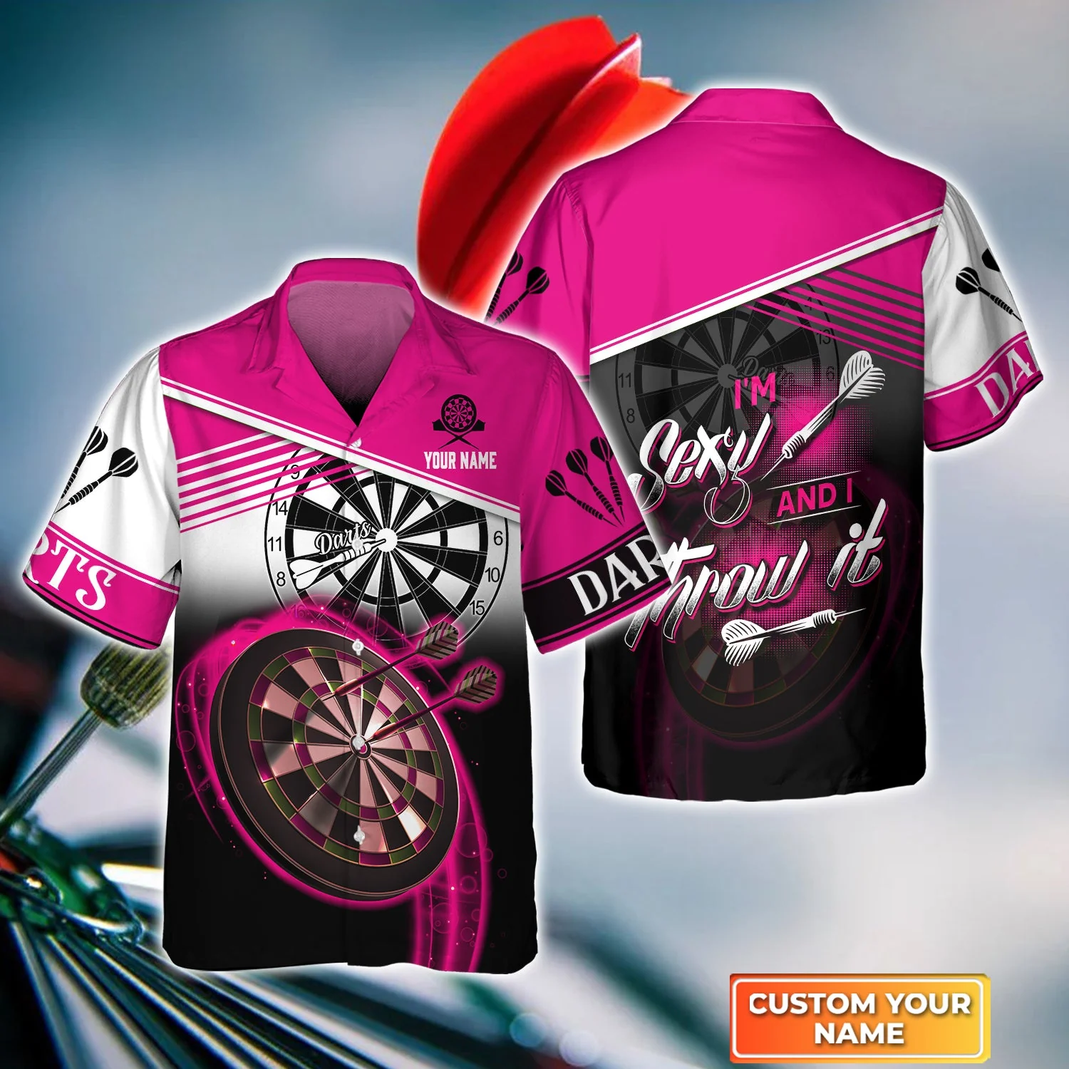 Personalized Darts Women Polo Shirt, Darts Pink Color Custom Name Polo Shirt I'm Sexy And I Throw It, Outfits For Darts Players, Darts Team - Image 7