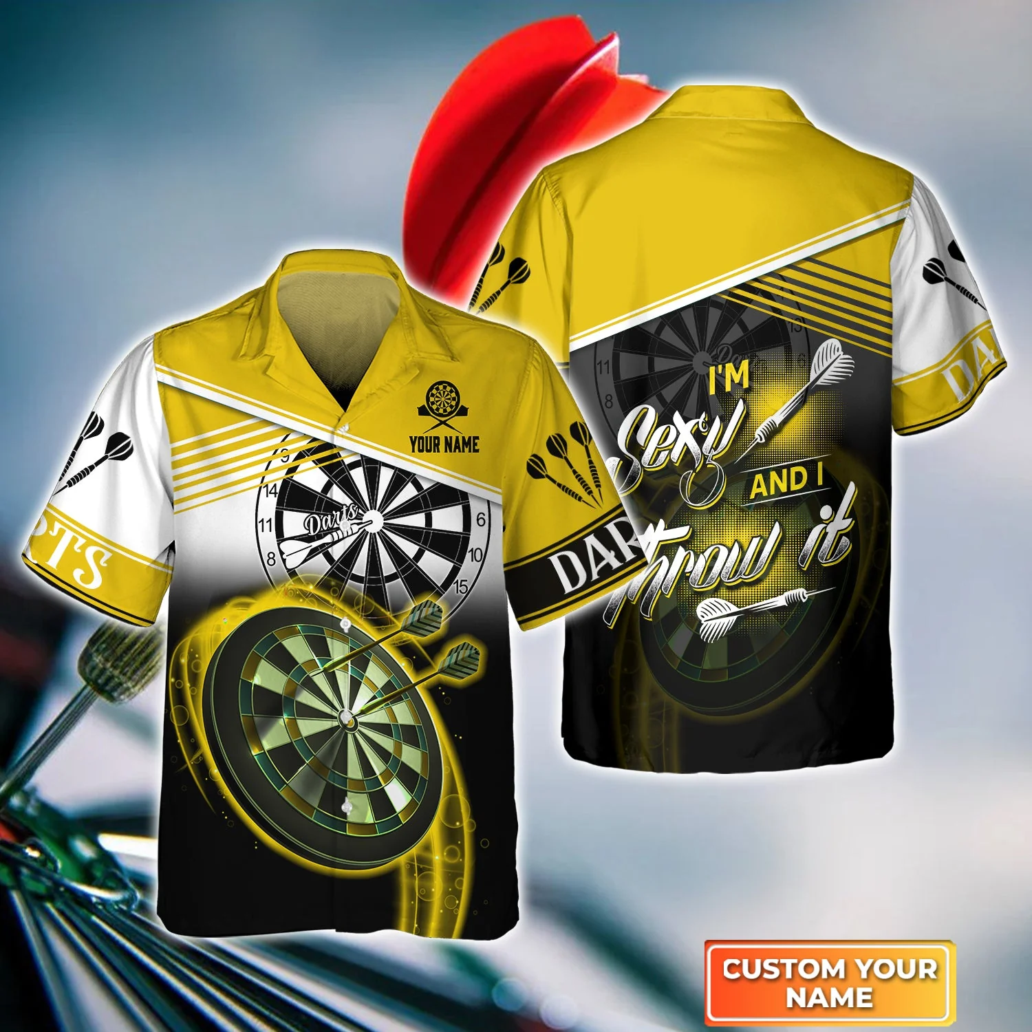 Personalized Darts Women Polo Shirt, Darts Yellow Color Custom Polo Shirt I'm Sexy And I Throw It, Outfits For Darts Players, Darts Team - Image 5