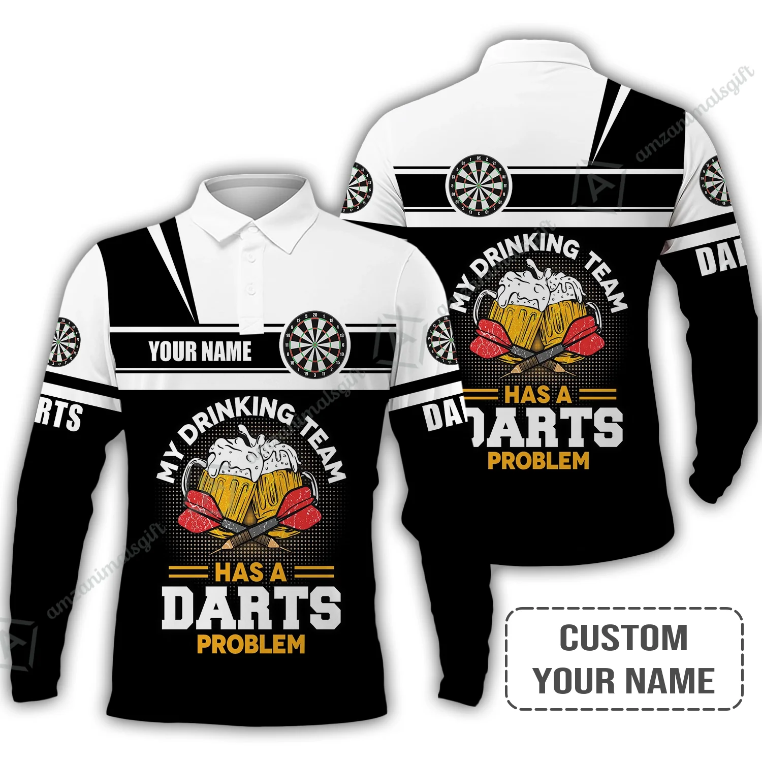 Personalized Darts Women Polo Shirt, My Drinking Team Has Darts Problem Polo Shirt For Women, Perfect Outfit For Darts Lovers, Darts Players - Image 5