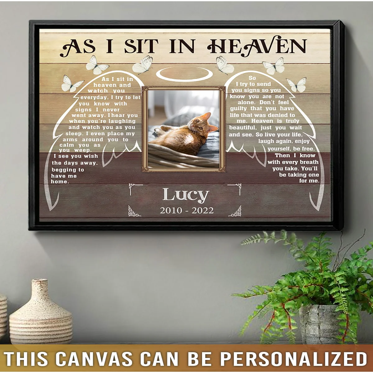 Personalized Dog Landscape Canvas, As I Sit In Heaven Canvas, Custom Photo & Name Dog Canvas, Perfect Gift For Dog Lovers, Friends, Family - Image 2
