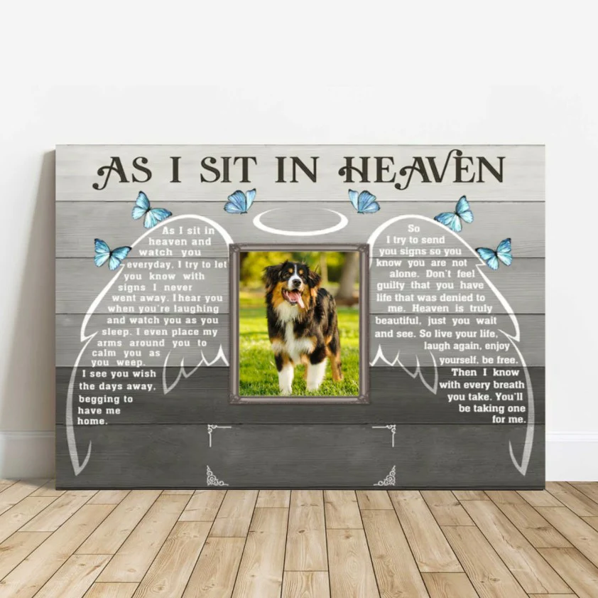 Personalized Dog Landscape Canvas, As I Sit In Heaven Canvas, Custom Photo & Name Dog Canvas, Perfect Gift For Dog Lovers, Friends, Family - Image 3