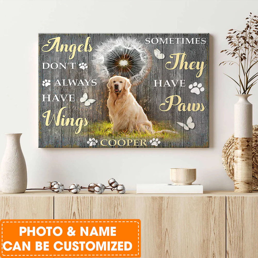 Personalized Dog Landscape Canvas, Beautiful Dandelion Canvas, Custom Photo Of Your Pet Canvas, Perfect Gift For Dog Lovers, Friends, Family - Image 2