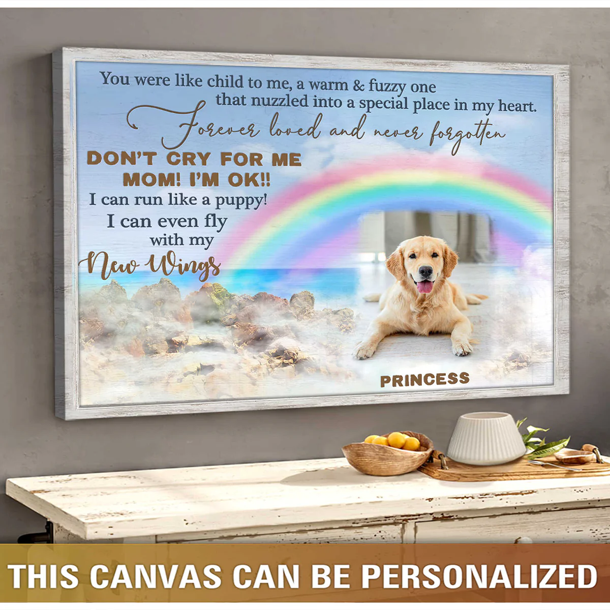 Personalized Dog Landscape Canvas, Custom Dog Memorial Gifts Loss Of Dog Memorial Gifts Canvas Print, Perfect Gift For Dog Lovers, Friends, Family - Image 2