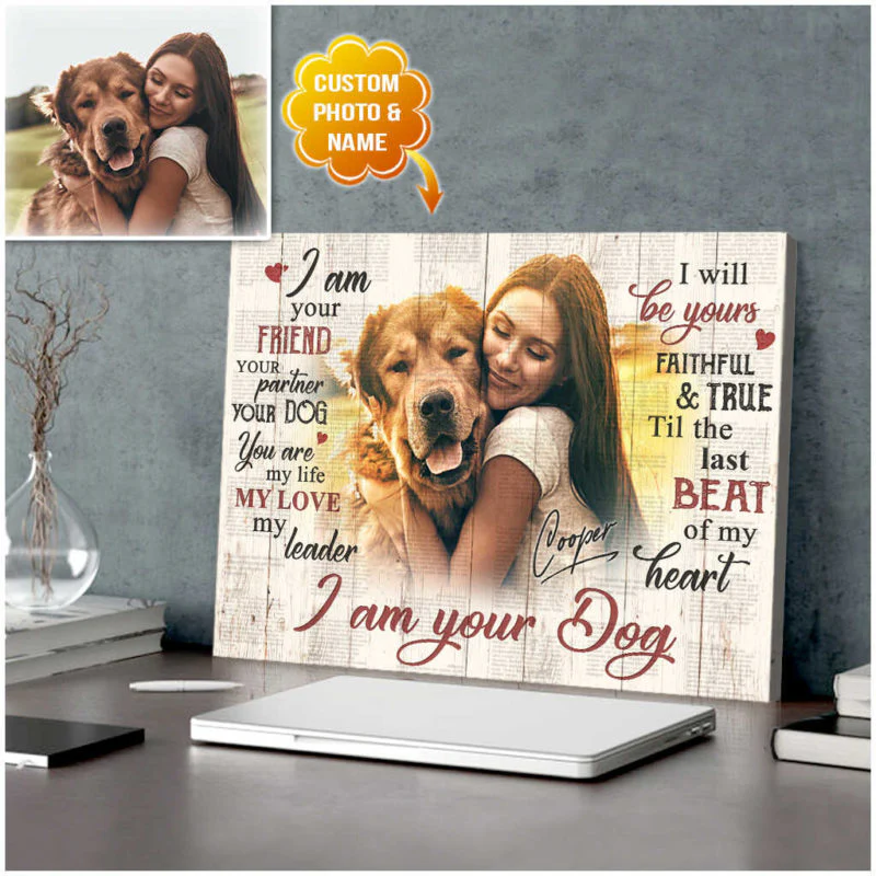 Personalized Dog Landscape Canvas, Custom Pet Photo And Pet Name, I Am Your Dog Canvas, Perfect Gift For Dog Lovers, Friend, Family - Image 2