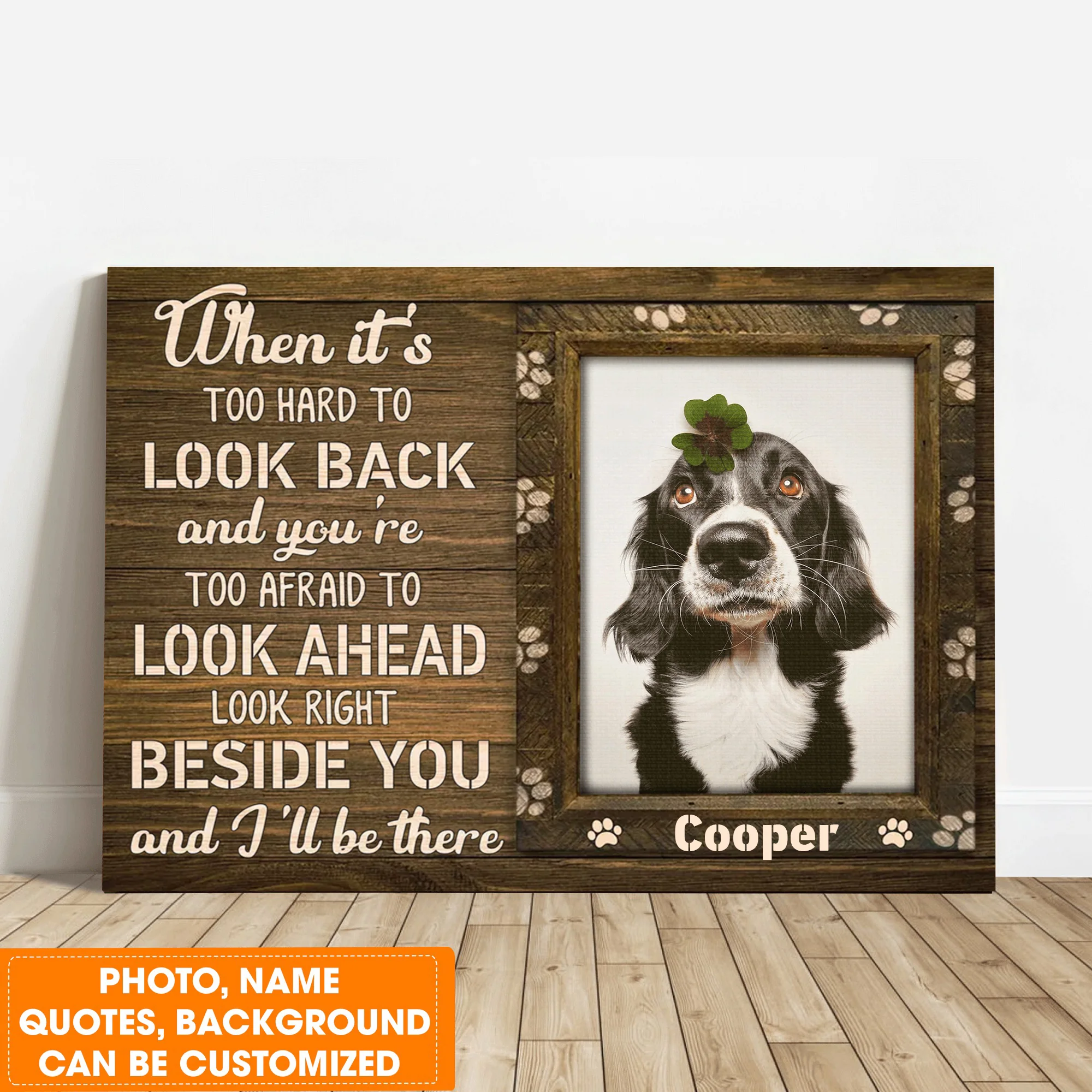 Personalized Dog Landscape Canvas, Custom Pet Photo, Beautiful Pawprints Dog Canvas, Perfect Gift For Dog Lovers, Friend, Family - Image 2