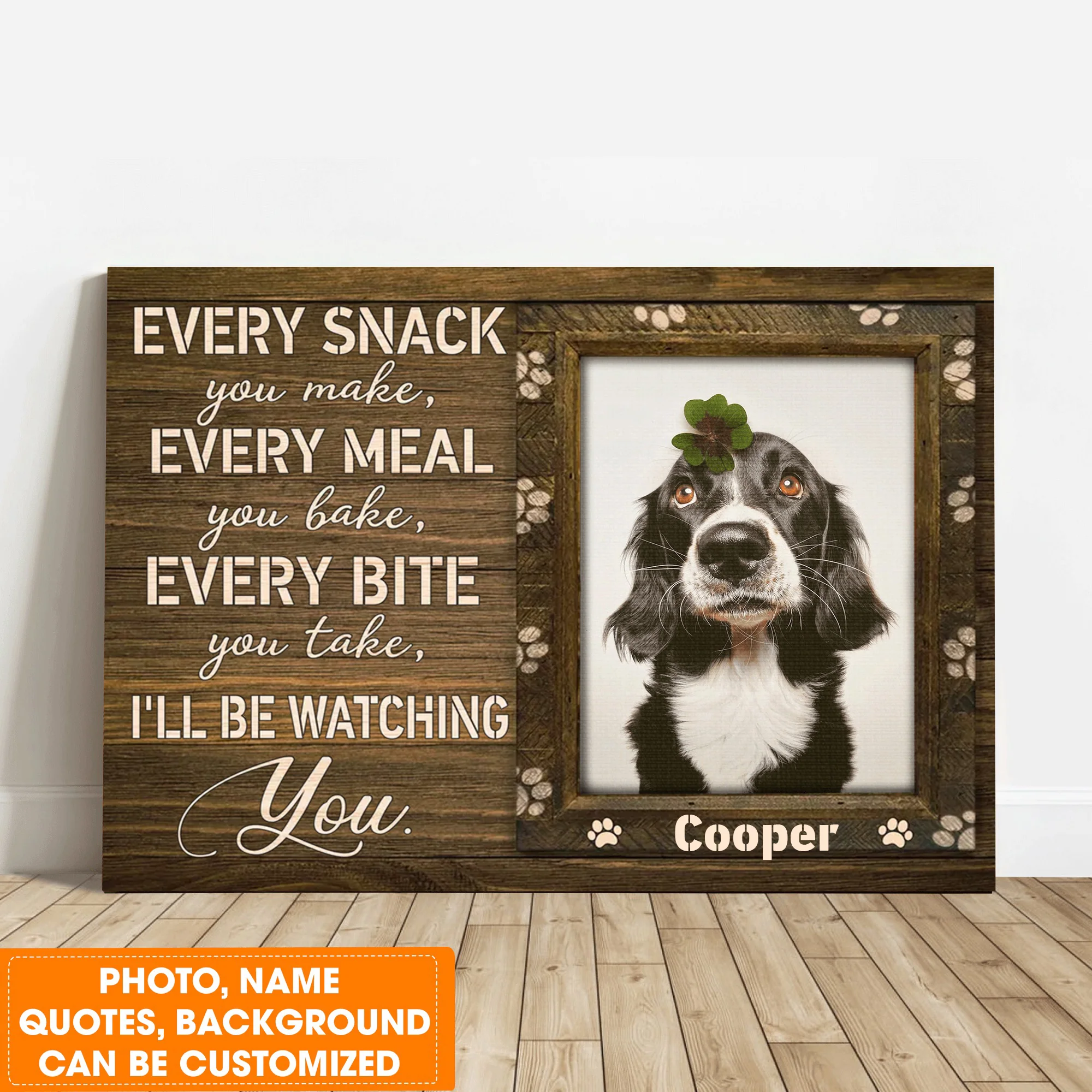 Personalized Dog Landscape Canvas, Custom Pet Photo, Beautiful Pawprints Dog Canvas, Perfect Gift For Dog Lovers, Friend, Family - Image 3