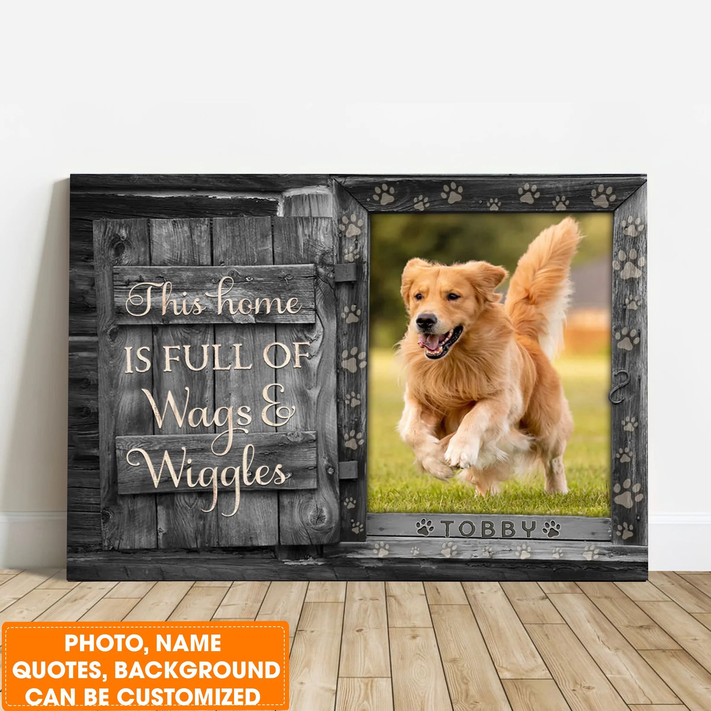 Personalized Dog Landscape Canvas, Custom Pet Photo, Pet Name For Your Hairy friend, Perfect Gift For Dog Lovers, Friend, Family - Image 3