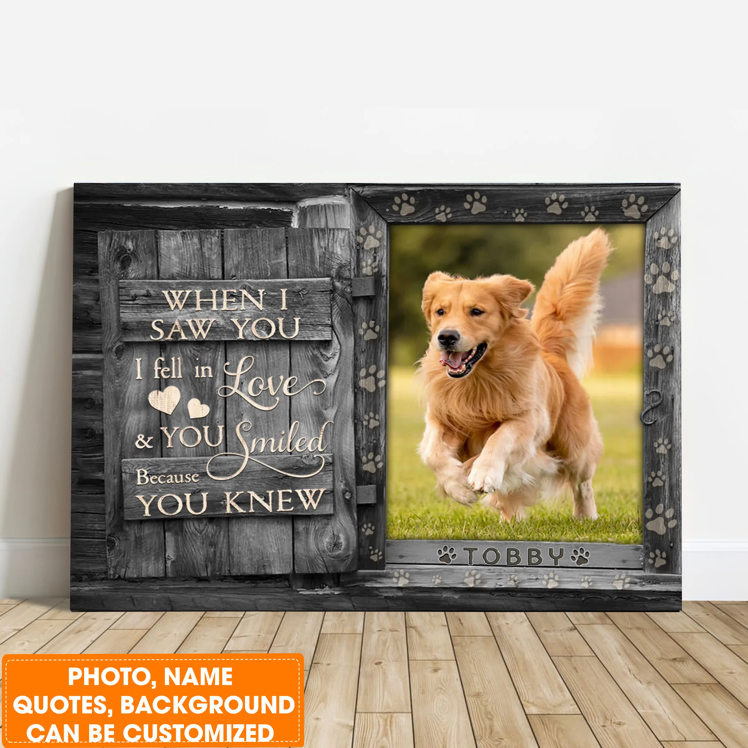 Personalized Dog Landscape Canvas, Custom Pet Photo, Pet Name For Your Hairy friend, Perfect Gift For Dog Lovers, Friend, Family - Image 6