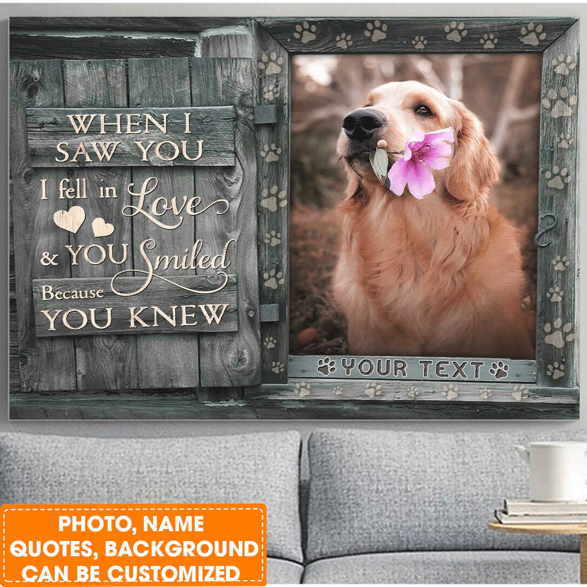 Personalized Dog Landscape Canvas, Custom Pet Photo, Pet Name For Your Hairy friend, Perfect Gift For Dog Lovers, Friend, Family - Image 8