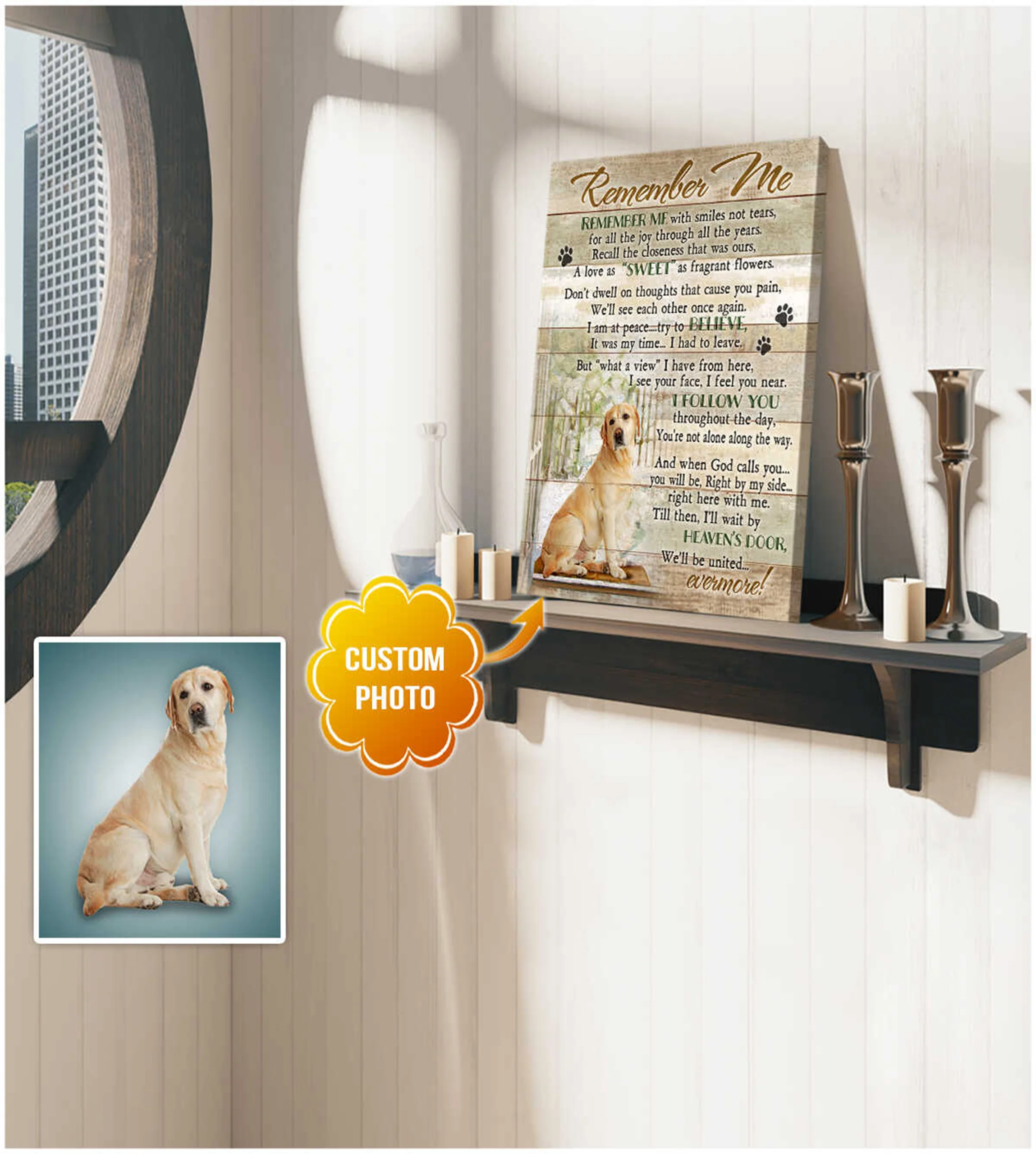 Personalized Dog Landscape Canvas, Custom Photo Dog Remember me Wall Art Canvas, Perfect Gift For Dog Lovers, Friends, Family - Image 3