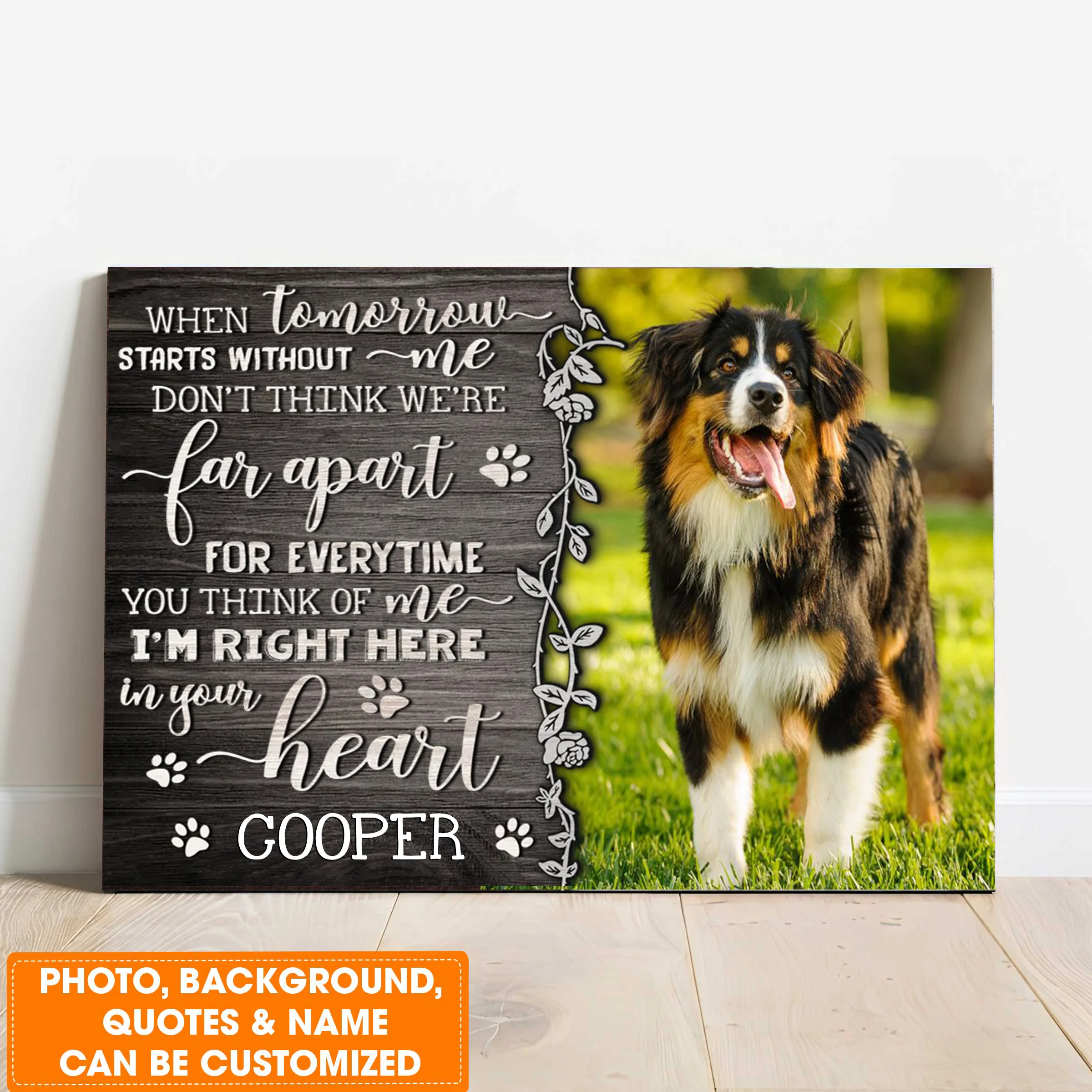 Personalized Dog Landscape Canvas, Custom Remember Pet Gift, Perfect Gift For Dog Lovers, Friends, Family - Image 3