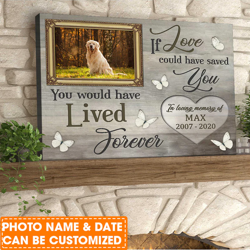 Personalized Dog Landscape Canvas, Memorial Pet Canvas, If Love Could Have Saved You Canvas, Perfect Gift For Dog Lovers, Friends, Family - Image 2