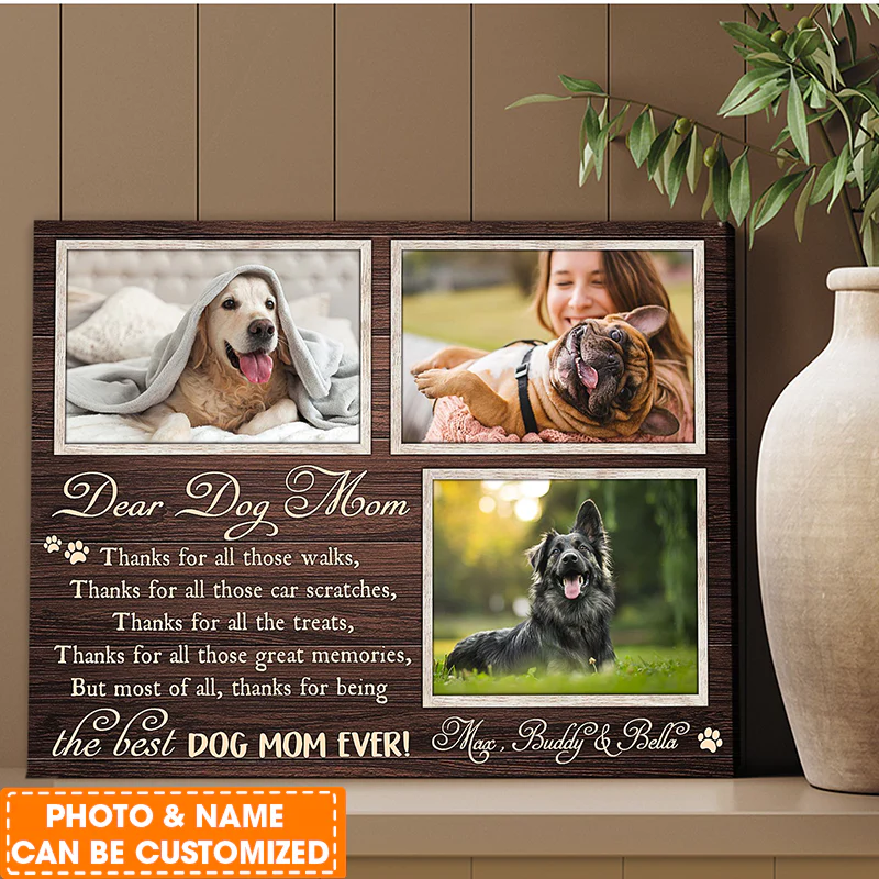 Personalized Dog Landscape Canvas, Motherday Canvas For Dog Mom, Custom Your Pet Photo, Perfect Gift For Dog Lovers, Friend, Family - Image 3