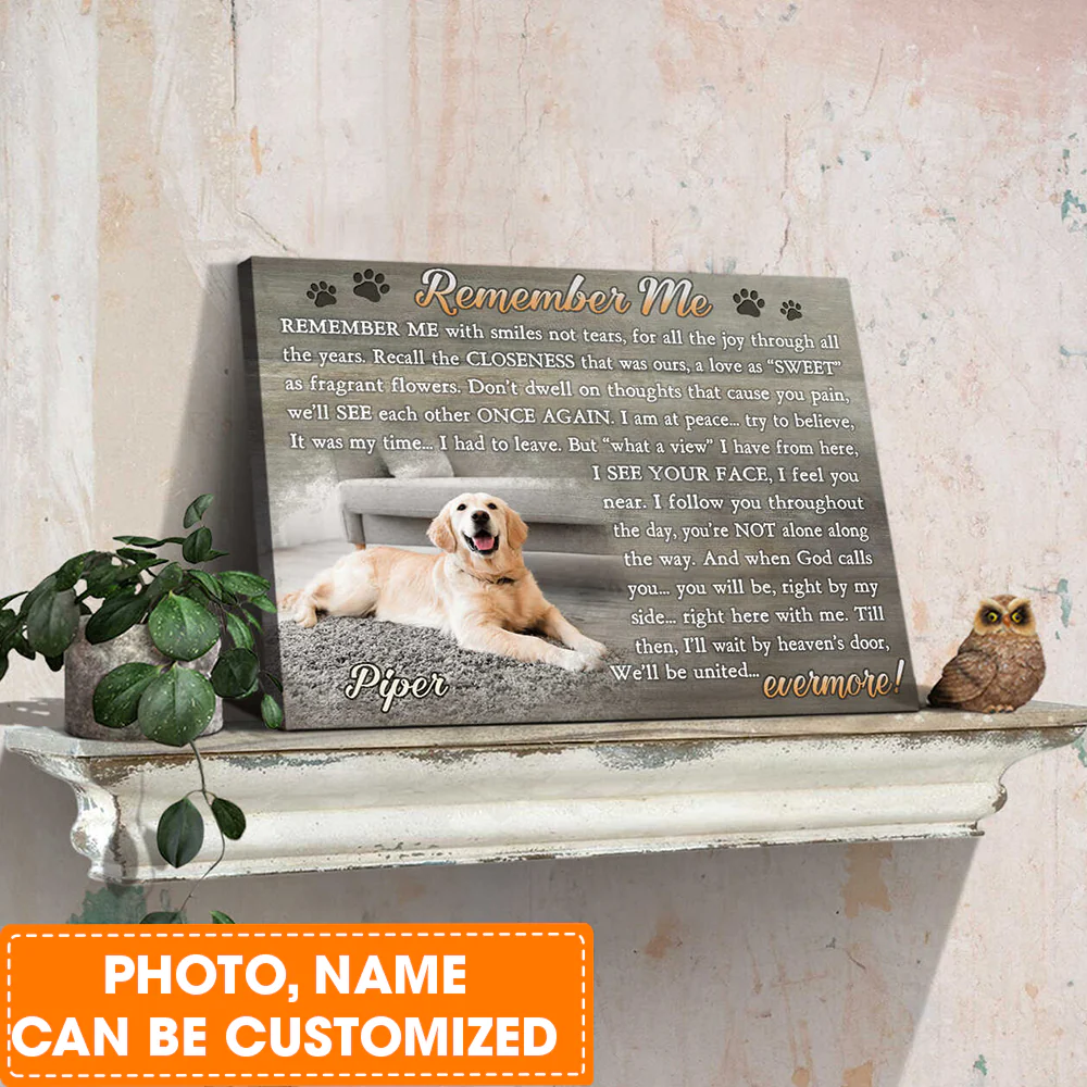 Personalized Dog Landscape Canvas, Pawprints Canvas, Memorial Wall Art Remember Me Canvas, Perfect Gift For Dog Lovers, Friends, Family - Image 3