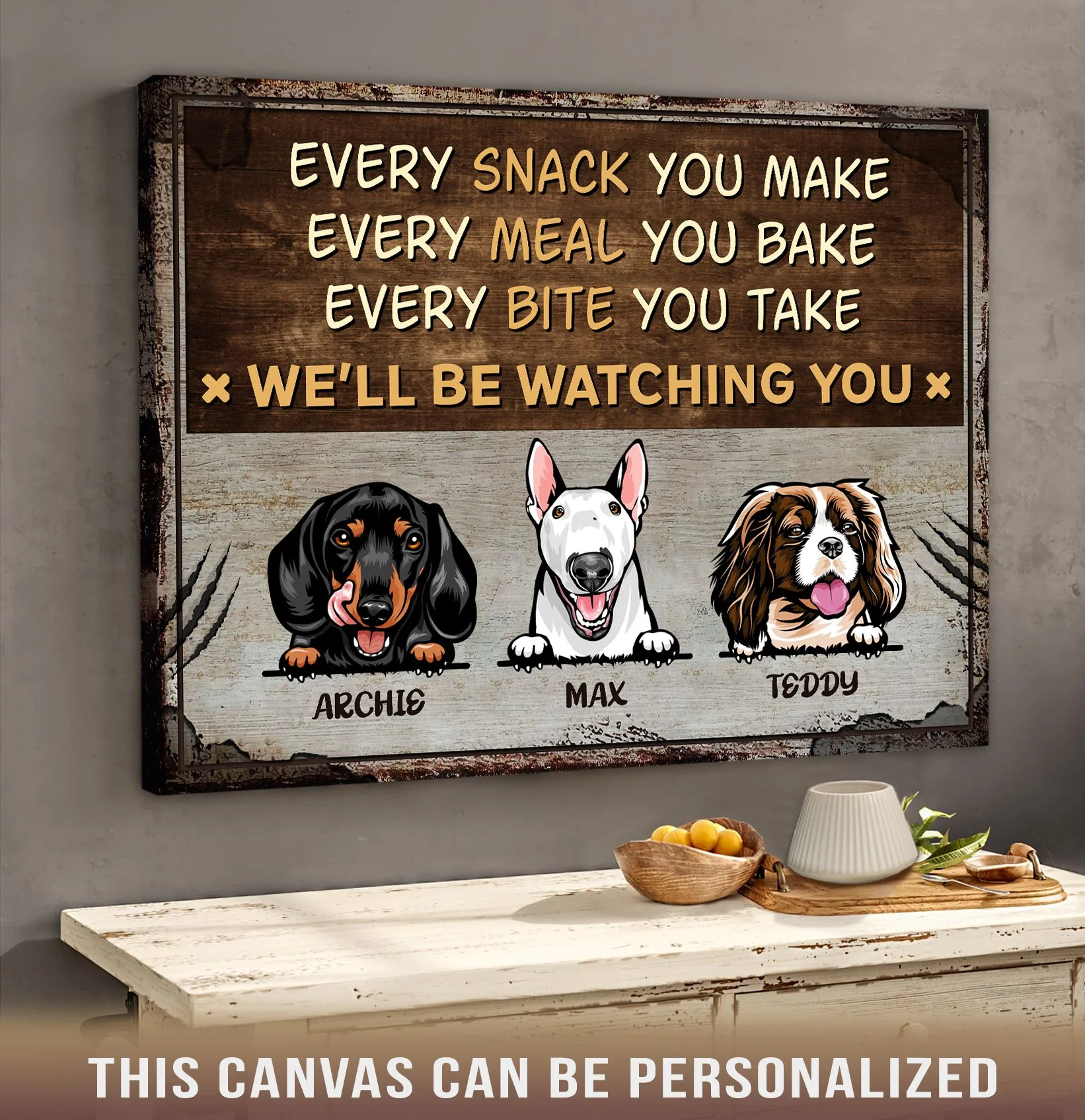 Personalized Dog Landscape Canvas, We'll Be Watching You canvas, Custom Your Pet Breed, Perfect Gift For Dog Lovers, Friend, Family - Image 3