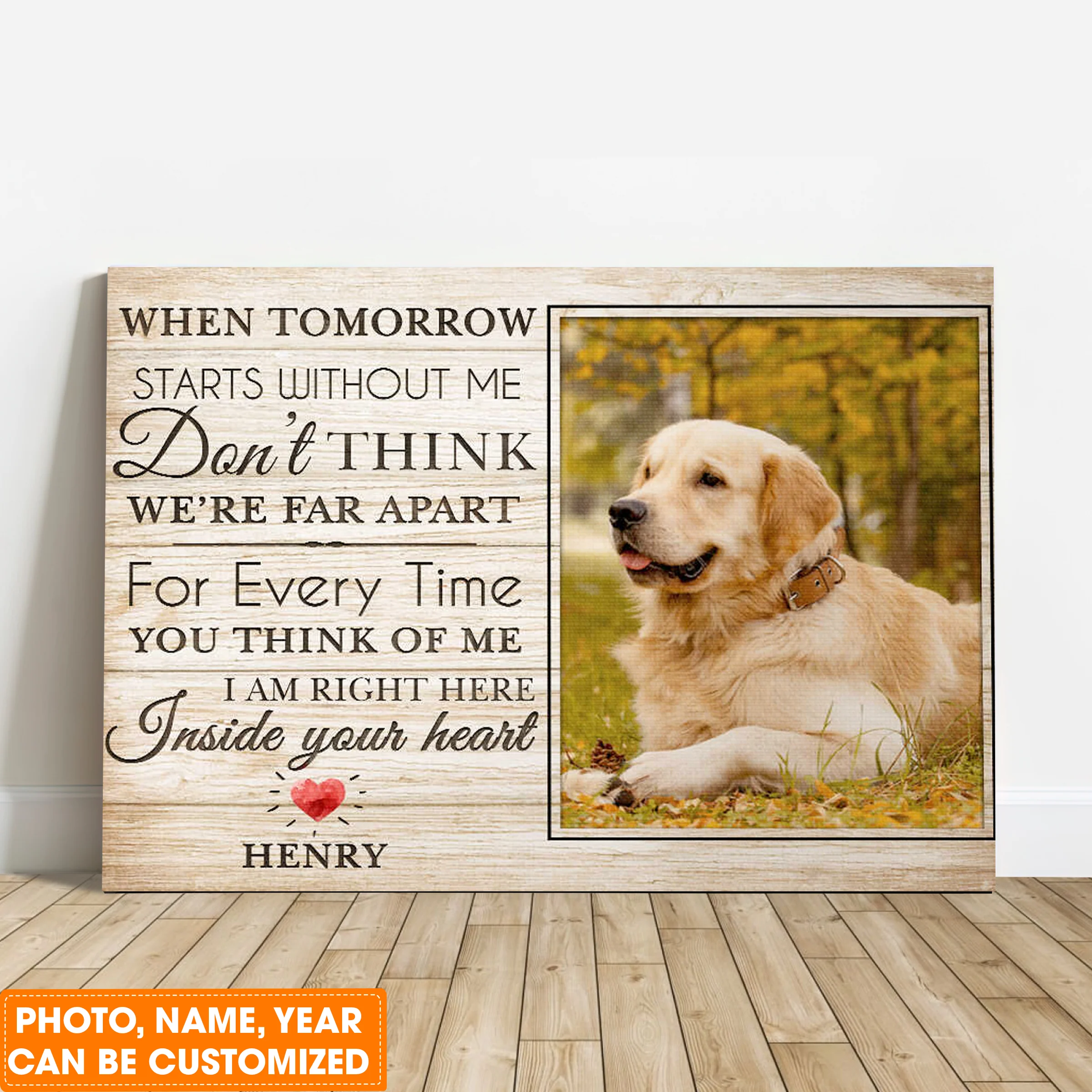 Personalized Dog Landscape Canvas, You Left Your Paw Prints Canvas, Custom Memorial Pet Photo, Perfect Gift For Dog Lovers, Friends, Family - Image 2