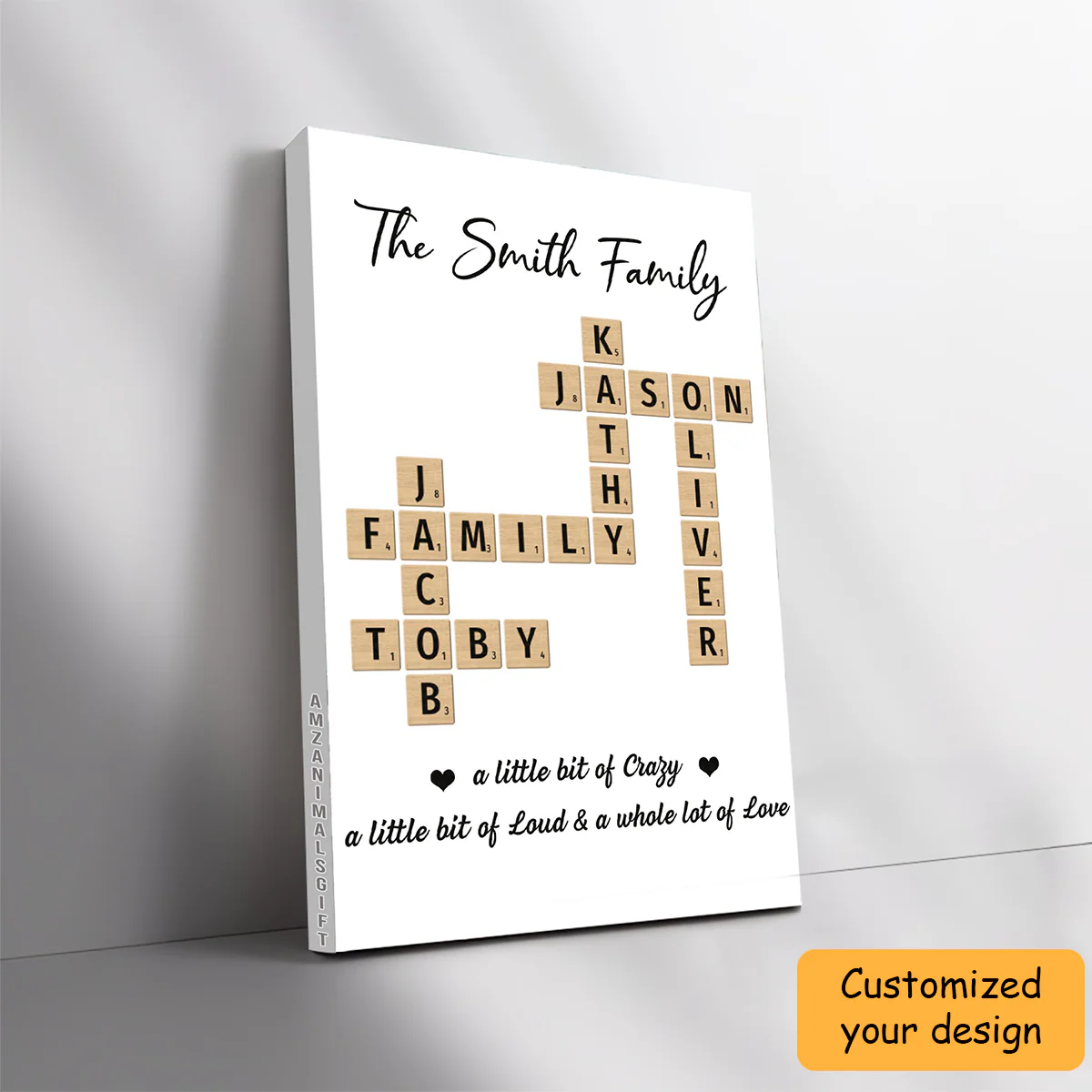 Personalized Family Scrabble Crossword Art Name Sign Poster, Custom Name Wall Art For Family Gift, Family Home Decor - Image 3