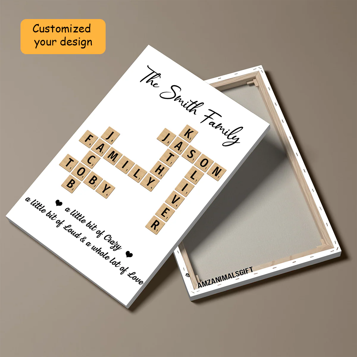 Personalized Family Scrabble Crossword Art Name Sign Poster, Custom Name Wall Art For Family Gift, Family Home Decor - Image 4