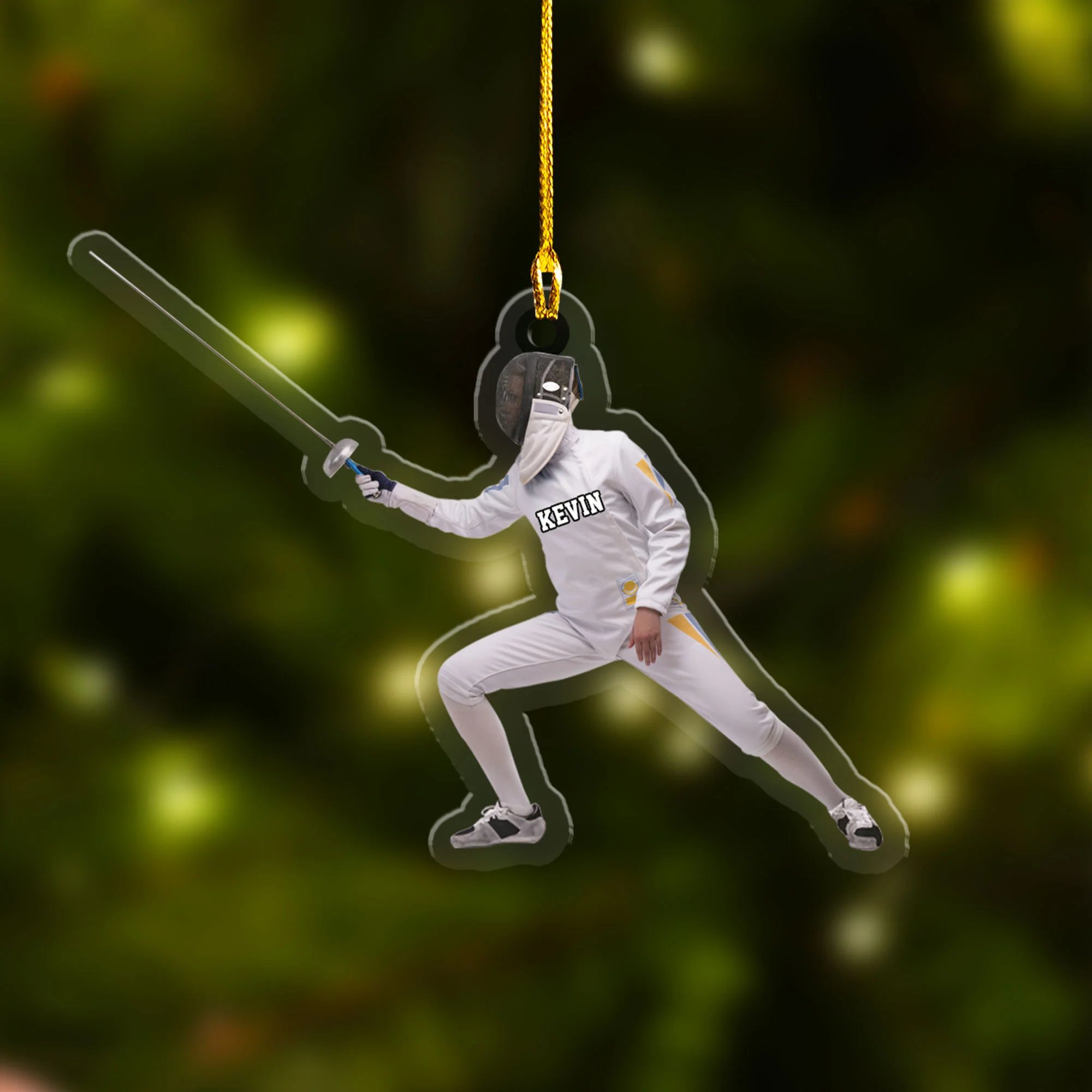 Personalized Fencing Lovers Acrylic Christmas Ornament, Great Gift For Fencer - Christmas Ornament Hanging Tree - Image 5