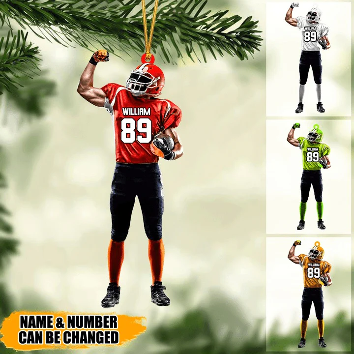 Personalized Football Acrylic Christmas Ornament Gift For Football Lovers, Football Players - Decor Christmas Tree - Image 2
