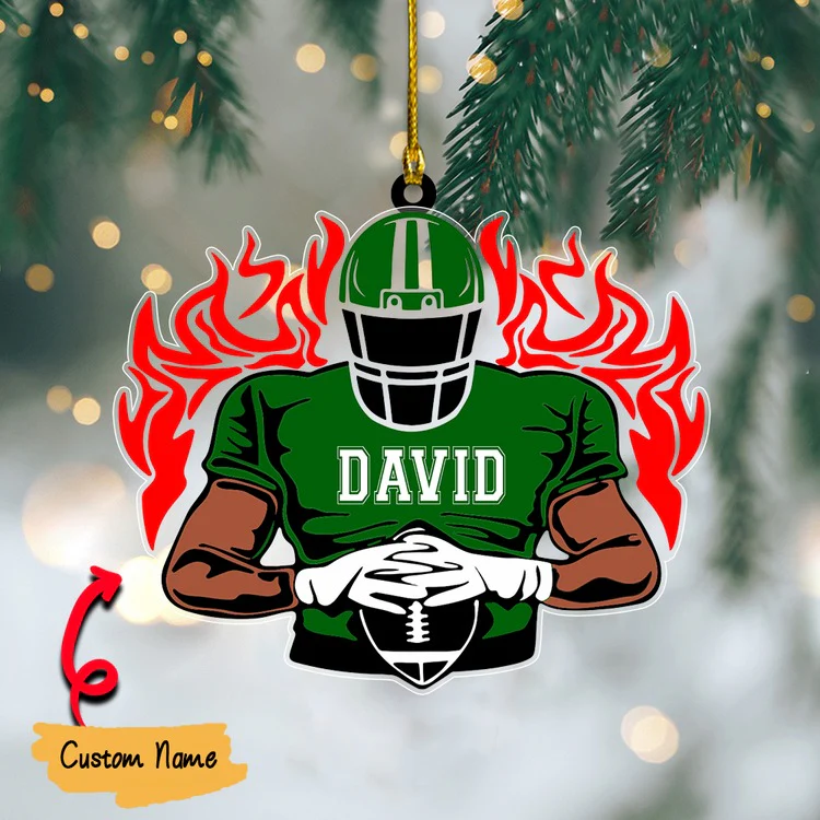Personalized Football Player Acrylic Ornament - Great Gift Idea For Football Players, Football Lovers - Image 3