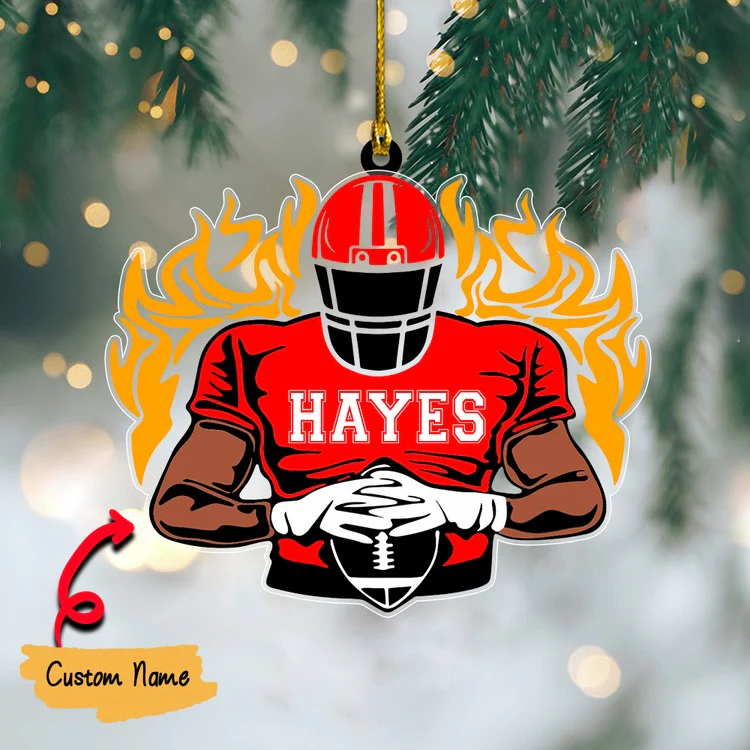 Personalized Football Player Acrylic Ornament - Great Gift Idea For Football Players, Football Lovers - Image 4