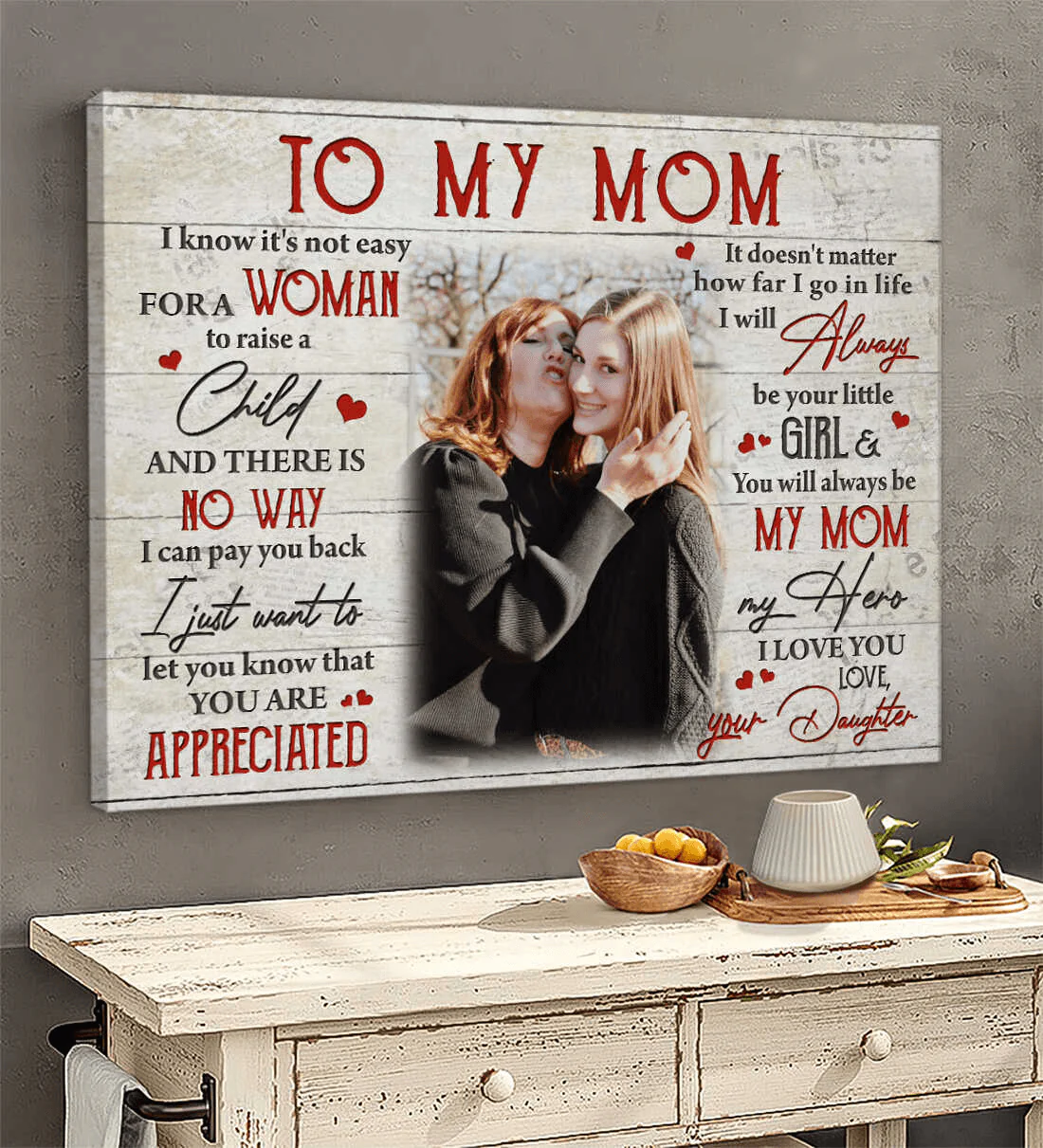 Personalized Gift For Mom Landscape Canvas - My Mom My Hero Canvas - Custom Gift For Mom From Daughter Son, Mother's Day, Anniversary, Birthday, Presents for Mom - Image 2