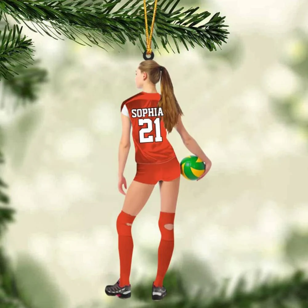 Personalized Girl Volleyball Players Holding Ball Acrylic Ornament - Gift For Volleyball Players, Woman, Female - Image 5