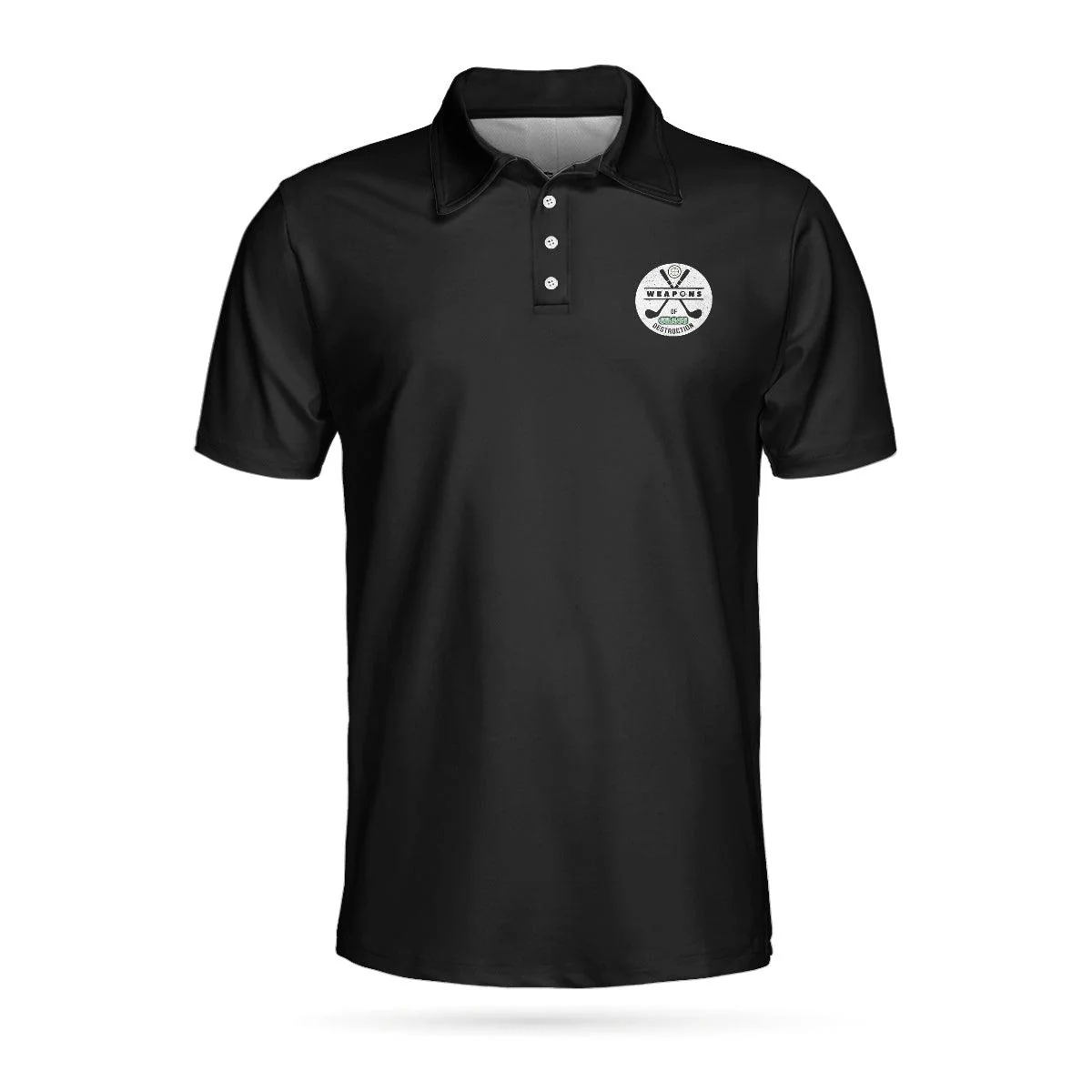 Personalized Golf Men Polo Shirts - Weapons Of Grass Destruction Custom Name Black Men Polo Shirts - Perfect Gift For Men, Golfers, Golf Lover - Image 4