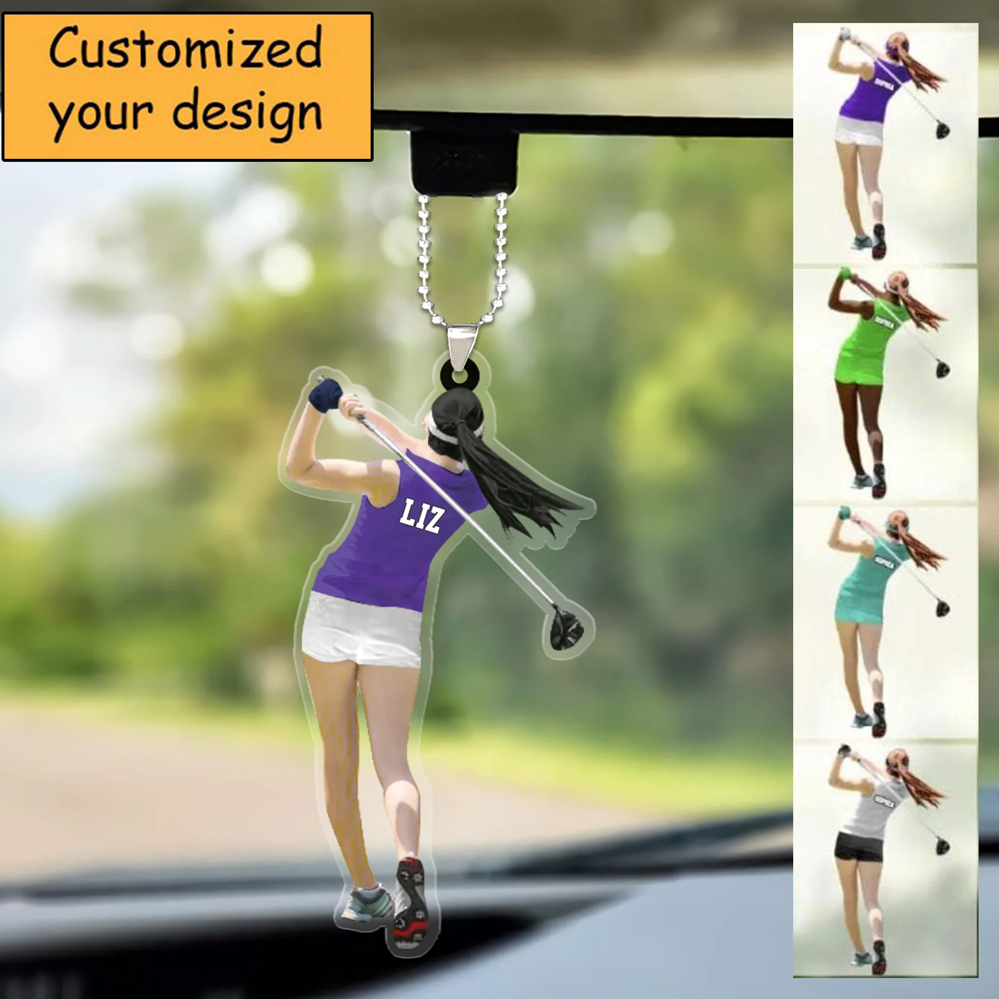 Personalized Golf Woman Acrylic Christmas Ornament, Golf Team Gift, Gift For Golf Lovers, Golf Players - Image 4