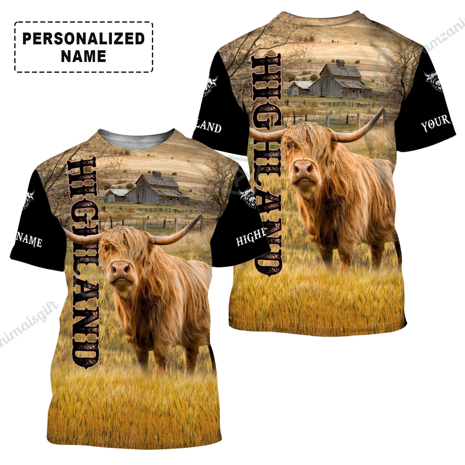 Personalized Highland Cattle Hoodie, Highland Cattle On The Farm Custom Shirt For Friend, Family, Farmer, Highland Lovers - Image 3