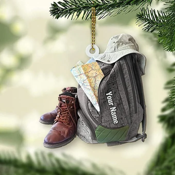 Personalized Hiking Bag Acrylic Christmas Ornament, Hiking Trekking Ornament Gift For Camping Lovers, Hiking Lovers - Image 5