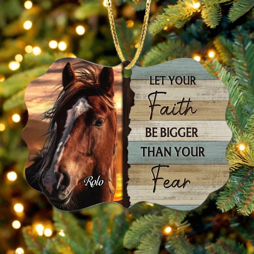 Personalized Horse Photo Aluminum Ornament, Customized Pet Photo Aluminum Ornament - Christmas Gift For Horse Lovers, Pet Lovers, Pet Owners - Image 2