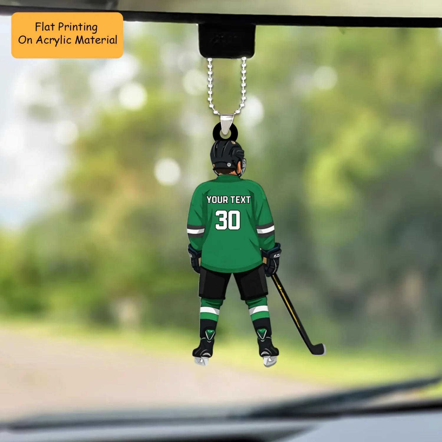 Personalized Ice Hockey Teen Boy Back View Acrylic Ornament, Meaningful Ornament Gifts For Hockey Player, Family, Friends - Image 5