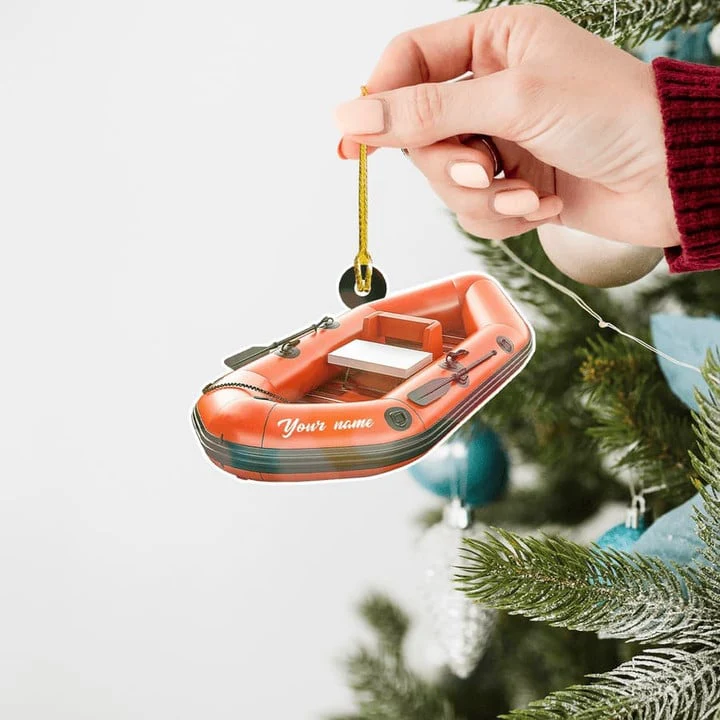 Personalized Inflatable Boat Acrylic Ornament For Xmas Decor, Custom Name Christmas Ornament Gift For Family - Image 6
