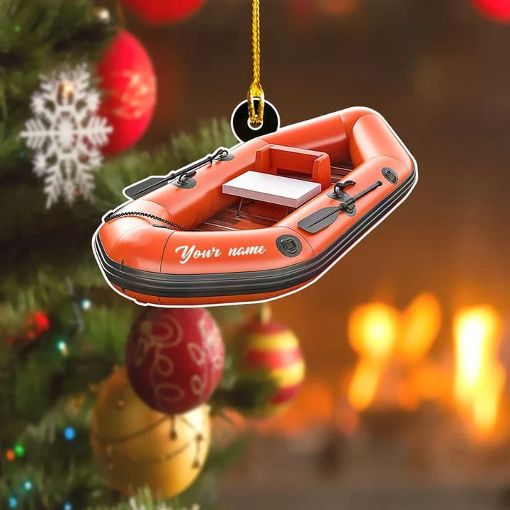 Personalized Inflatable Boat Acrylic Ornament For Xmas Decor, Custom Name Christmas Ornament Gift For Family - Image 5