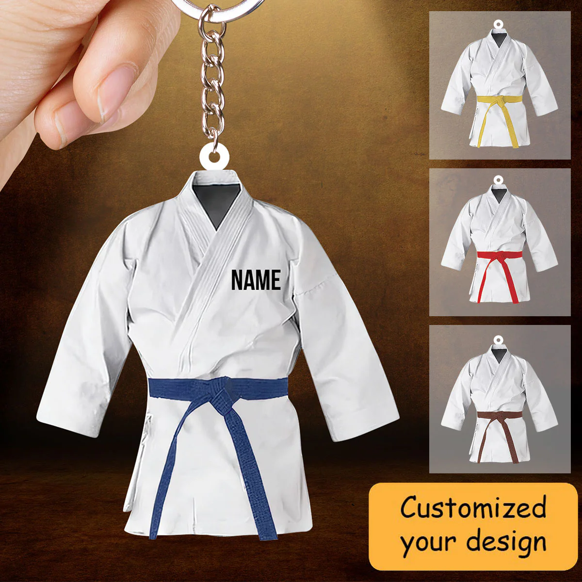 Personalized Karate Keychain Custom Shaped Acrylic Keychain for Karate Players, Gifts for Karate Lovers - Image 2
